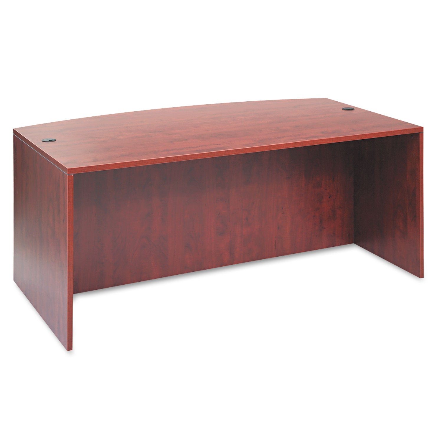 Alera Valencia Series Bow Front Desk Shell, 71" x 41.38" x 29.63", Medium Cherry - 