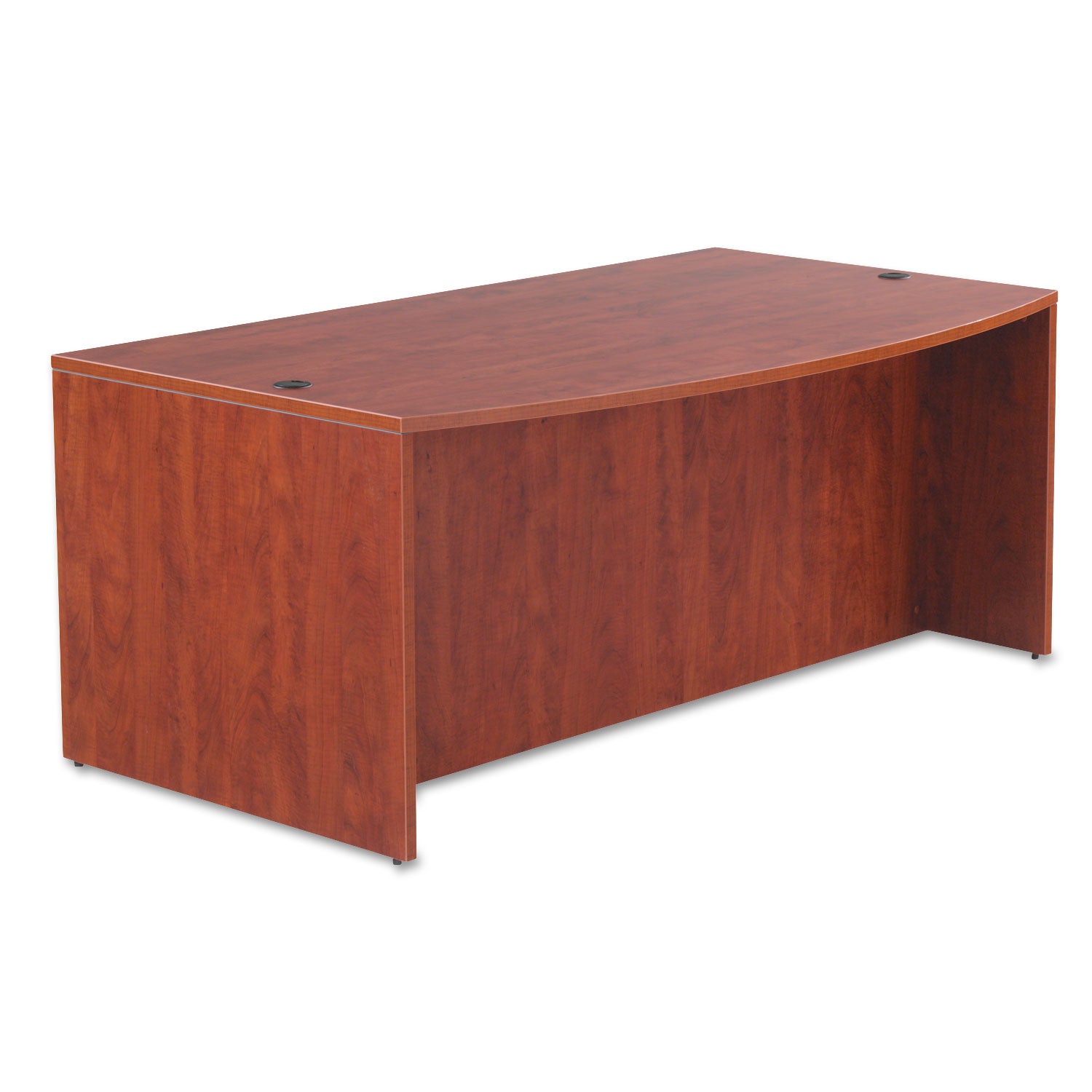 Alera Valencia Series Bow Front Desk Shell, 71" x 41.38" x 29.63", Medium Cherry - 