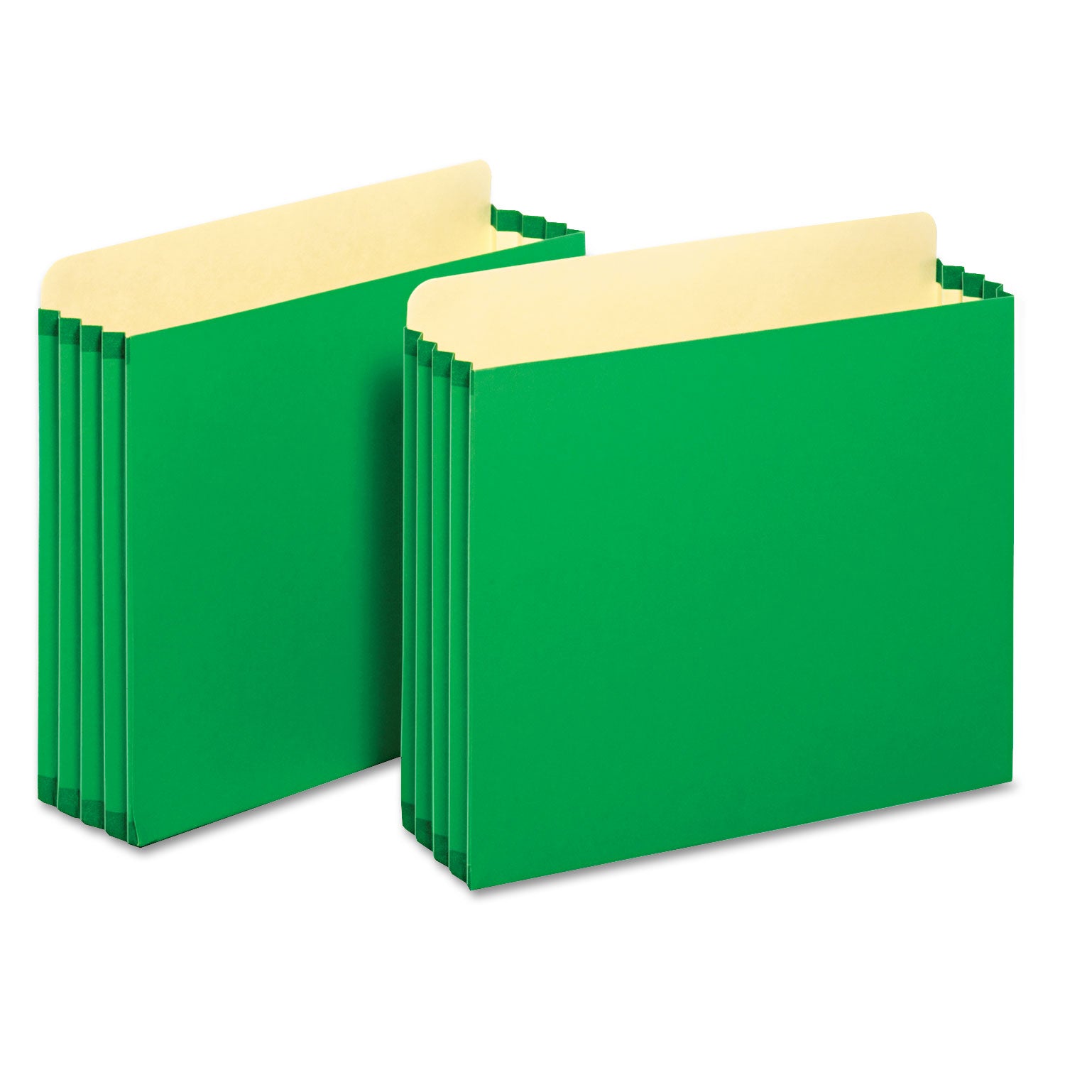 File Cabinet Pockets, 3.5" Expansion, Letter Size, Green, 10/Box - 