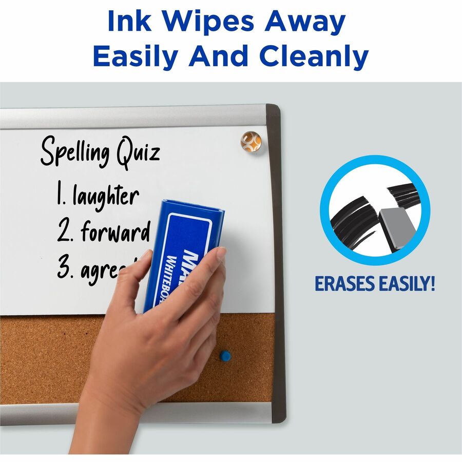 MARKS A LOT Desk-Style Dry Erase Marker, Broad Chisel Tip, Assorted Colors, 4/Set (24409)
