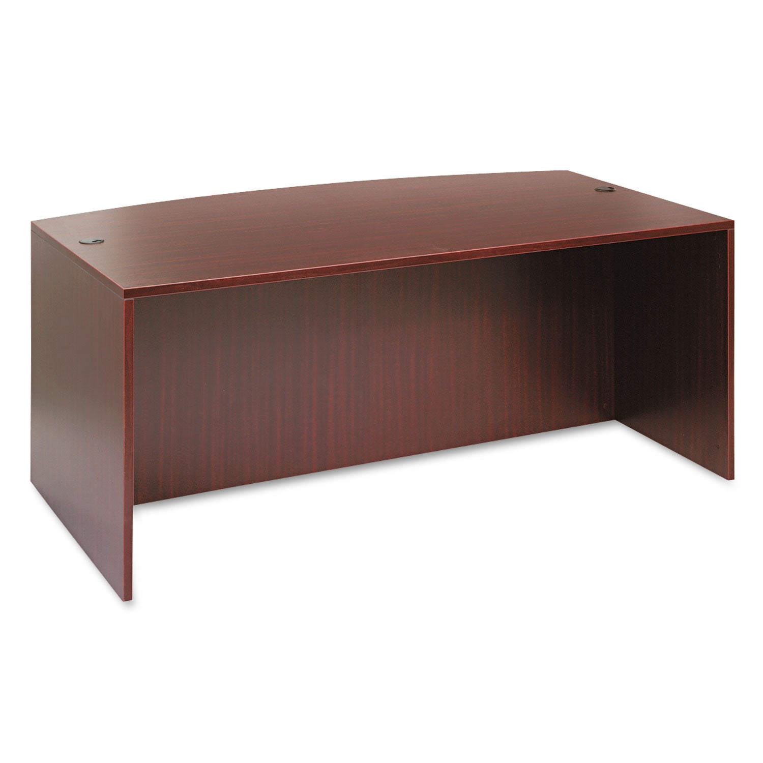 Alera Valencia Series Bow Front Desk Shell, 71" x 41.38" x 29.63", Mahogany - 