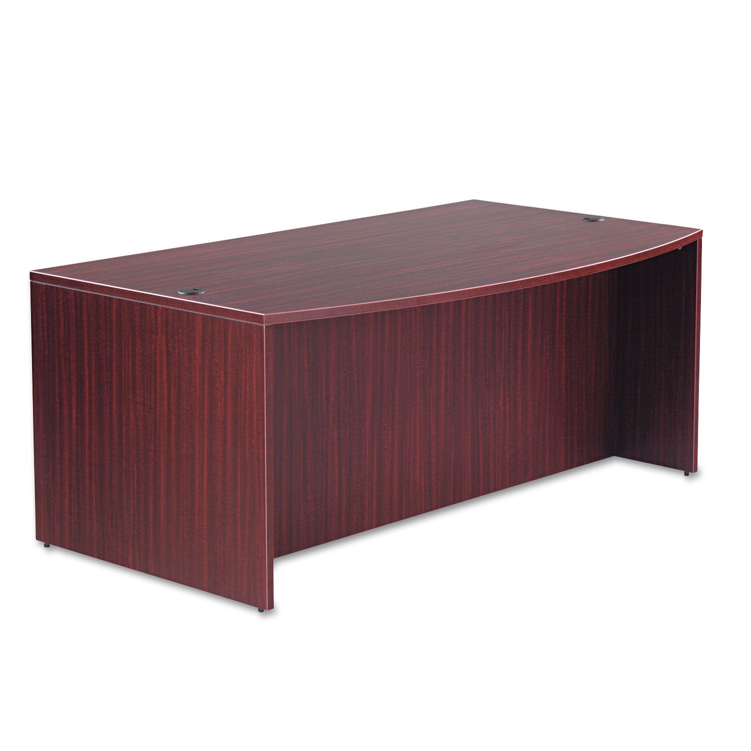 Alera Valencia Series Bow Front Desk Shell, 71" x 41.38" x 29.63", Mahogany - 