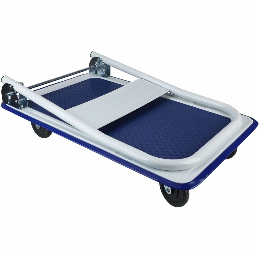 Sparco Folding Platform Truck - Tubular Handle - 330 lb Capacity - 4 Casters - 4" Caster Size - Steel, Plastic - x 18.1" Width x 29" Depth x 29.5" Height - Gray - 1 Each