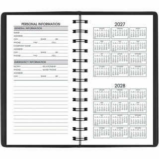 Weekly Planner, 4.5 x 2.5, Black Cover, 12-Month (Jan to Dec): 2024