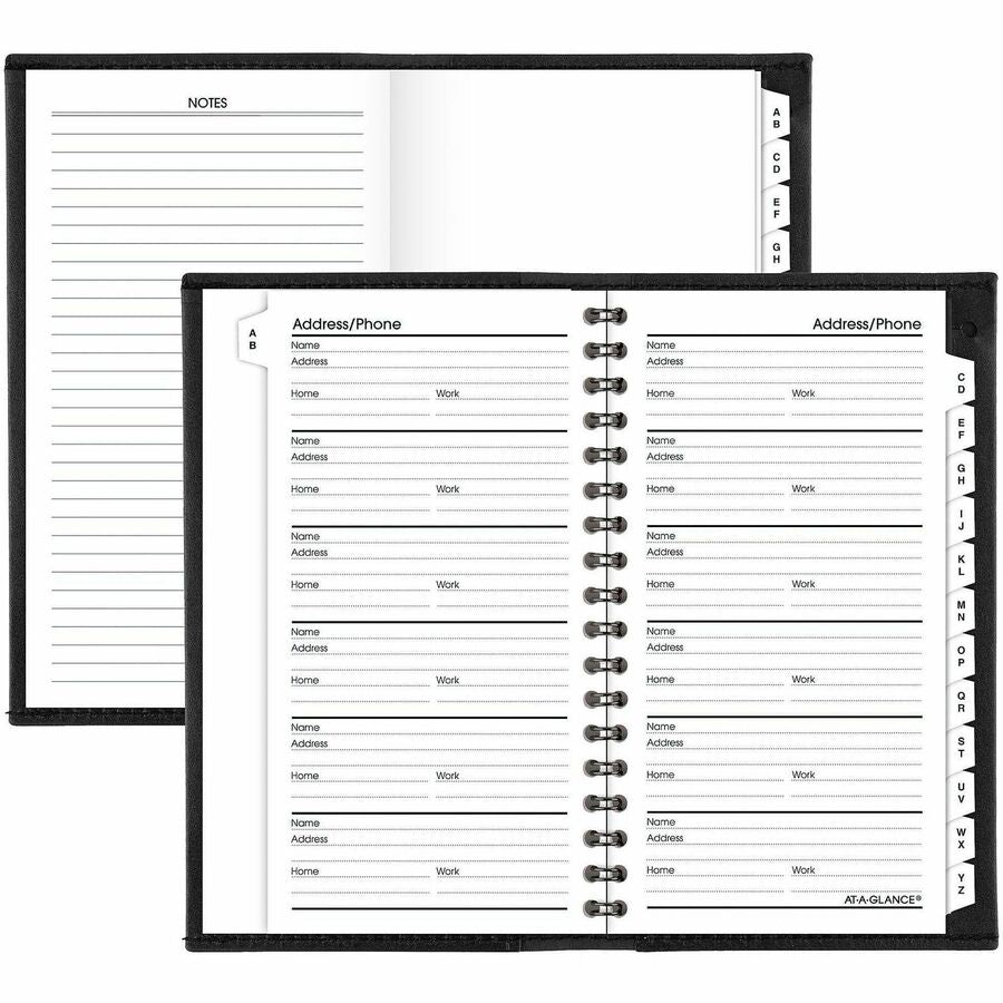 At-A-Glance 2024 Monthly Planner, Black, Pocket, 3 1/2" x 6" - Monthly - 13 Month - January 2024 - January - 1 Month Double Page Layout - 3 1/2" x 6 1/8" Sheet Size - Black - Simulated Leather, Faux Leather - Pocket, Phone Directory, Unruled Daily Bl