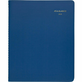 At-A-Glance Fashion Planner - Monthly - 1 Year - January 2024 - December 2024 - 1 Month Double Page Layout - 6 7/8" x 8 3/4" Sheet Size - Wire Bound - Blue - Simulated Leather - Perforated, Memo Section, Address Directory, Phone Directory, Reference