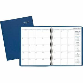 At-A-Glance Fashion Planner - Monthly - 1 Year - January 2024 - December 2024 - 1 Month Double Page Layout - 6 7/8" x 8 3/4" Sheet Size - Wire Bound - Blue - Simulated Leather - Perforated, Memo Section, Address Directory, Phone Directory, Reference