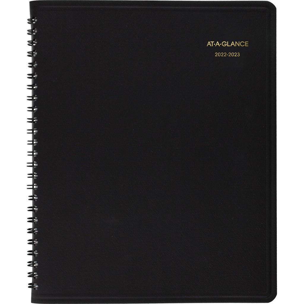 At-A-Glance Monthly Academic Planner - Julian Dates - Monthly - 18 Month - July 2023 - December 2024 - 6 7/8" x 8 3/4" Sheet Size - Black - Address Directory, Phone Directory - 1 Each - 2