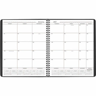 Monthly Planner in Business Week Format, 10 x 8, Black Cover, 12-Month (Jan to Dec): 2024