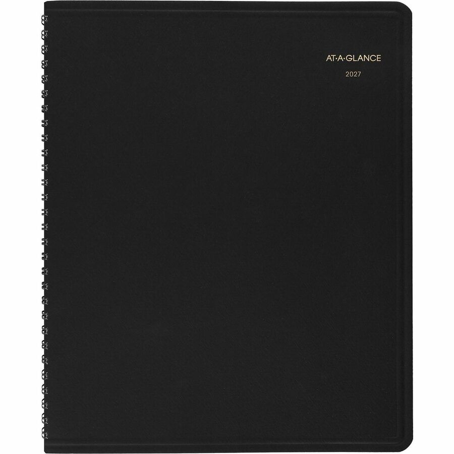 Monthly Planner in Business Week Format, 10 x 8, Black Cover, 12-Month (Jan to Dec): 2024