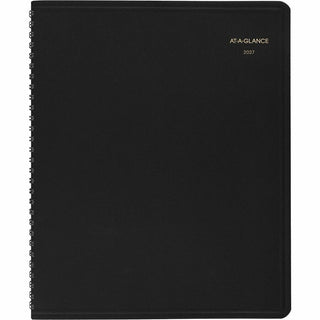 Monthly Planner in Business Week Format, 10 x 8, Black Cover, 12-Month (Jan to Dec): 2024