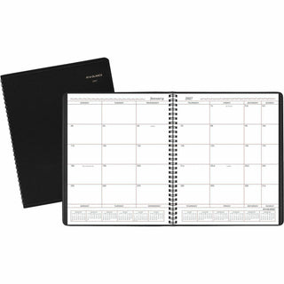 Monthly Planner in Business Week Format, 10 x 8, Black Cover, 12-Month (Jan to Dec): 2024