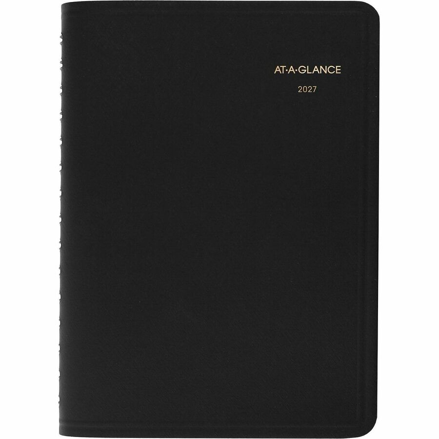 At-A-Glance 24-HourAppointment Book Planner - Julian Dates - Daily - 1 Year - January 2024 - December 2024 - 12:00 AM to 11:00 PM - Hourly - 1 Day Single Page Layout - 4 7/8" x 8" Sheet Size - Wire Bound - Black - Simulated Leather - 1 Each