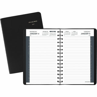 Daily Appointment Book with 30-Minute Appointments, 8 x 5, Black Cover, 12-Month (Jan to Dec): 2024