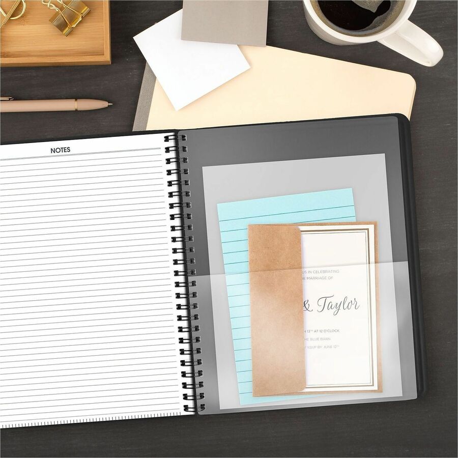 At-A-Glance 24-HourAppointment Book Planner - Daily - January 2024 - December 2024 - 12:00 AM to 11:00 PM - Hourly - 1 Day Single Page Layout - 8 1/2" x 11" Sheet Size - Wire Bound - Simulated Leather - Black CoverNotepad - 1 Each