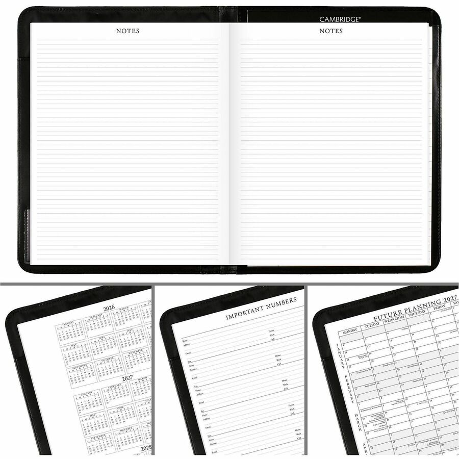 Executive Monthly Padfolio, 11 x 9, Black Cover, 13-Month (Jan to Jan): 2024 to 2025