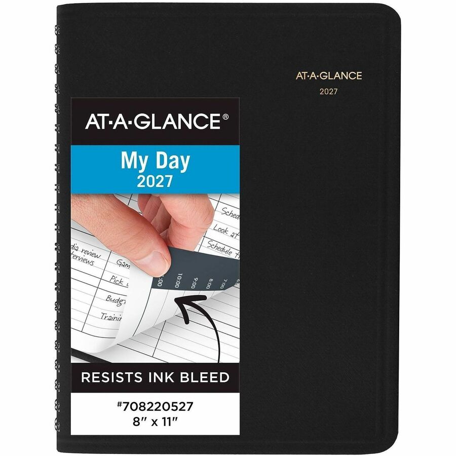 Four-Person Group Daily Appointment Book, 11 x 8, Black Cover, 12-Month (Jan to Dec): 2024