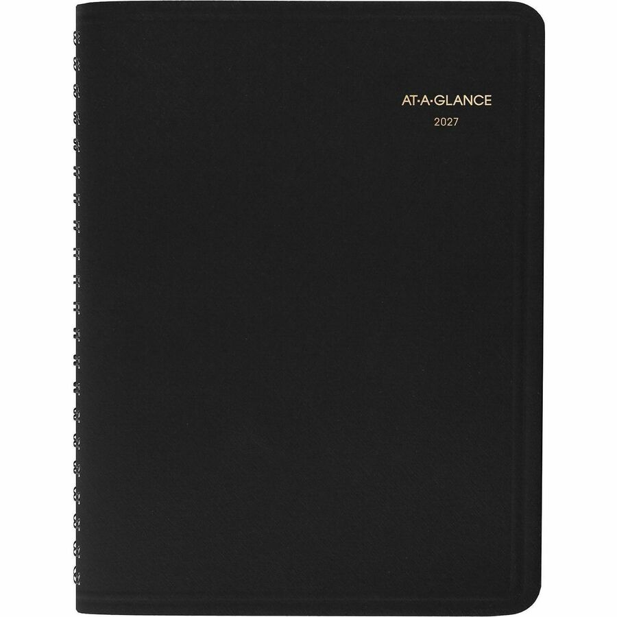 Four-Person Group Daily Appointment Book, 11 x 8, Black Cover, 12-Month (Jan to Dec): 2024