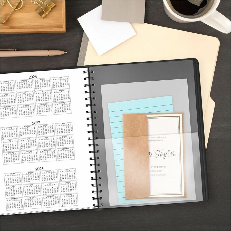 Four-Person Group Daily Appointment Book, 11 x 8, Black Cover, 12-Month (Jan to Dec): 2024