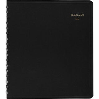 At-A-Glance 24-HourAppointment Book Planner - Medium Size - Julian Dates - Daily - 1 Year - January 2024 - December 2024 - 12:00 AM to 11:00 PM - Hourly - 1 Day Single Page Layout - 7" x 8 3/4" White Sheet - Wire Bound - Black - Simulated Leather, Fa