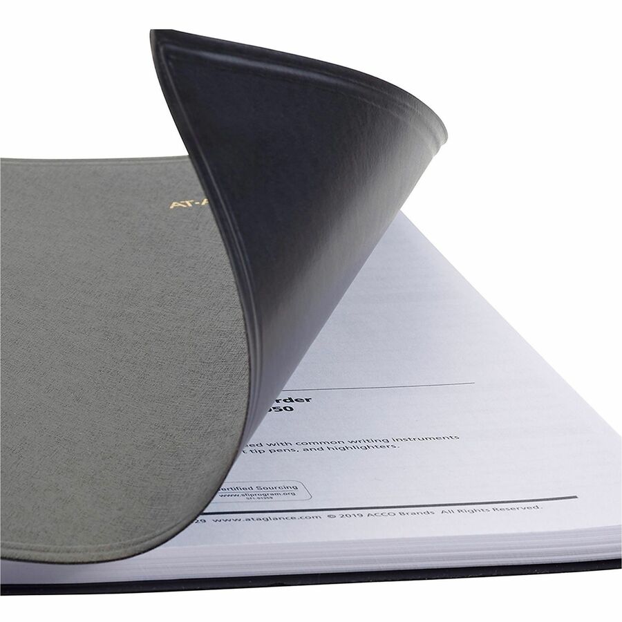 At-A-Glance 24-HourAppointment Book Planner - Medium Size - Julian Dates - Daily - 1 Year - January 2024 - December 2024 - 12:00 AM to 11:00 PM - Hourly - 1 Day Single Page Layout - 7" x 8 3/4" White Sheet - Wire Bound - Black - Simulated Leather, Fa