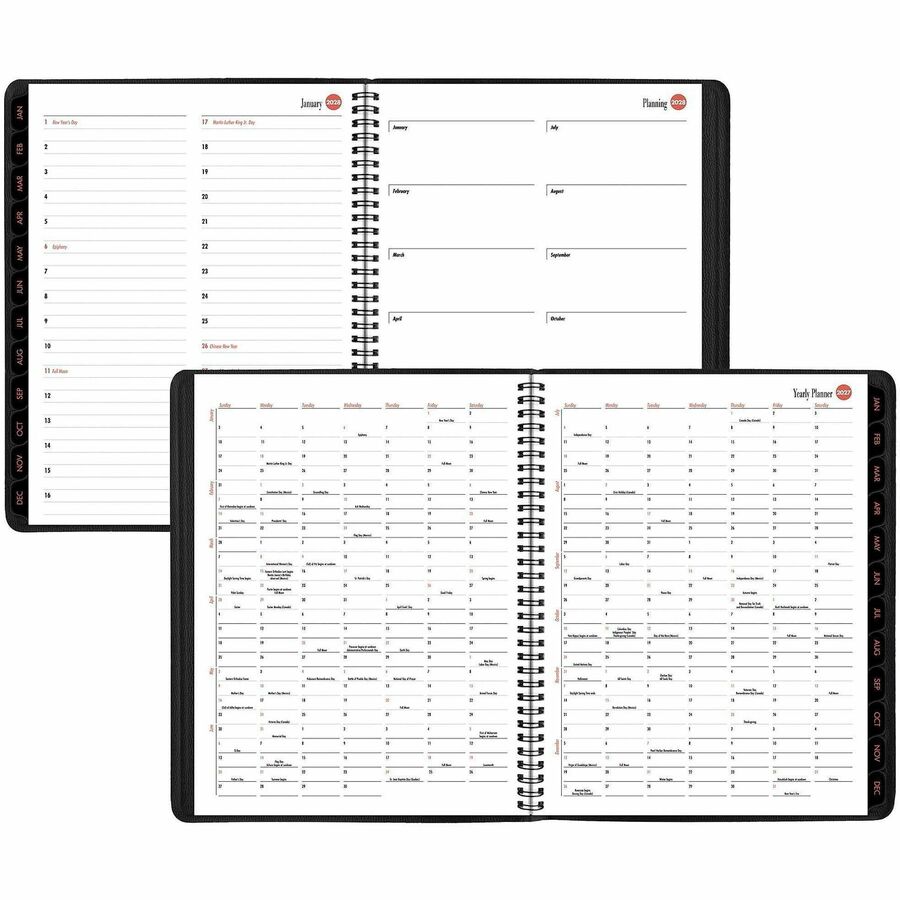 800 Range Weekly/Monthly Appointment Book, 11 x 8.25, Black Cover, 12-Month (Jan to Dec): 2024