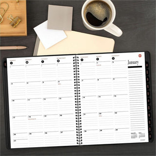 800 Range Weekly/Monthly Appointment Book, 11 x 8.25, Black Cover, 12-Month (Jan to Dec): 2024
