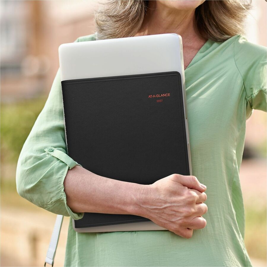 800 Range Weekly/Monthly Appointment Book, 11 x 8.25, Black Cover, 12-Month (Jan to Dec): 2024