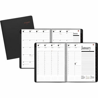 800 Range Weekly/Monthly Appointment Book, 11 x 8.25, Black Cover, 12-Month (Jan to Dec): 2024