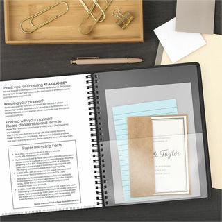 Weekly Vertical-Column Appointment Book Ruled for Hourly Appointments, 8.75 x 7, Black Cover, 13-Month (Jan-Jan): 2024-2025