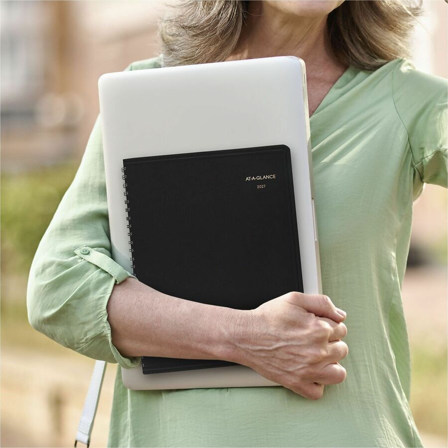 Weekly Vertical-Column Appointment Book Ruled for Hourly Appointments, 8.75 x 7, Black Cover, 13-Month (Jan-Jan): 2024-2025