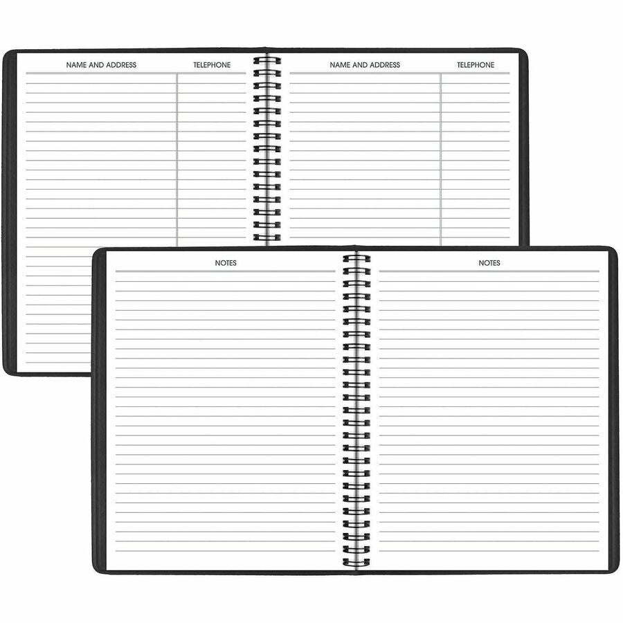 Weekly Vertical-Column Appointment Book Ruled for Hourly Appointments, 8.75 x 7, Black Cover, 13-Month (Jan-Jan): 2024-2025