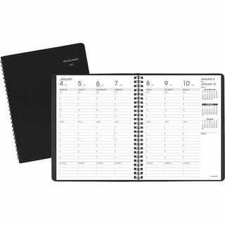 Weekly Vertical-Column Appointment Book Ruled for Hourly Appointments, 8.75 x 7, Black Cover, 13-Month (Jan-Jan): 2024-2025