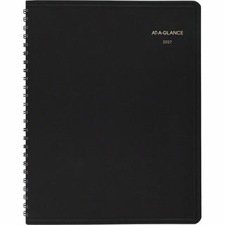 Weekly Vertical-Column Appointment Book Ruled for Hourly Appointments, 8.75 x 7, Black Cover, 13-Month (Jan-Jan): 2024-2025