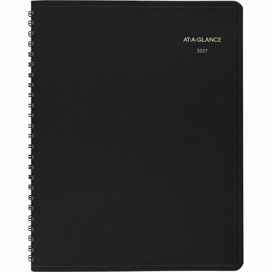 Weekly Vertical-Column Appointment Book Ruled for Hourly Appointments, 8.75 x 7, Black Cover, 13-Month (Jan-Jan): 2024-2025
