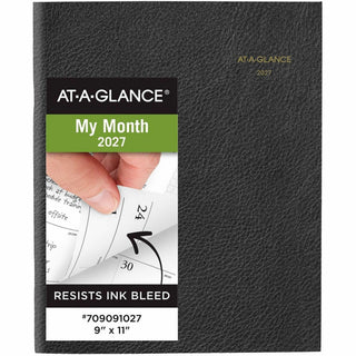 At-A-Glance Executive Padfolio Refill for 70-290 - Large Size - Julian Dates - Monthly - 13 Month - January 2024 - January 2025 - 1 Month Double Page Layout - 9" x 11" White Sheet - Stapled - White - Paper - Bleed Resistant - 1 Each