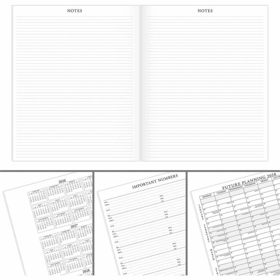 At-A-Glance Executive Padfolio Refill for 70-290 - Large Size - Julian Dates - Monthly - 13 Month - January 2024 - January 2025 - 1 Month Double Page Layout - 9" x 11" White Sheet - Stapled - White - Paper - Bleed Resistant - 1 Each