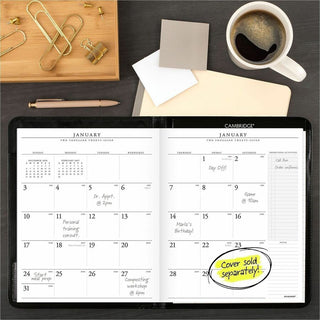 At-A-Glance Executive Padfolio Refill for 70-290 - Large Size - Julian Dates - Monthly - 13 Month - January 2024 - January 2025 - 1 Month Double Page Layout - 9" x 11" White Sheet - Stapled - White - Paper - Bleed Resistant - 1 Each