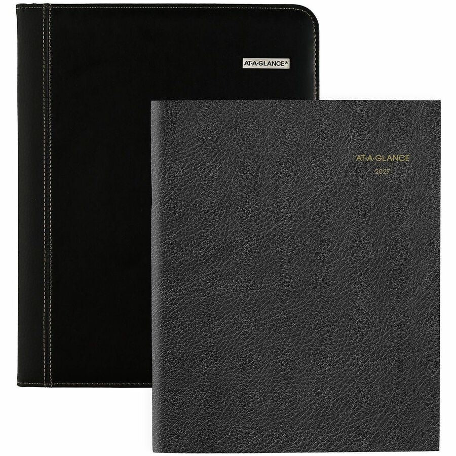 At-A-Glance Executive Padfolio Refill for 70-290 - Large Size - Julian Dates - Monthly - 13 Month - January 2024 - January 2025 - 1 Month Double Page Layout - 9" x 11" White Sheet - Stapled - White - Paper - Bleed Resistant - 1 Each