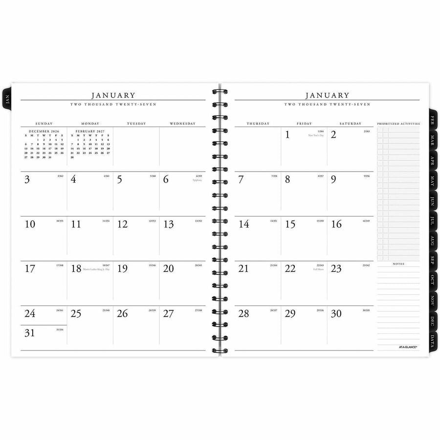 Executive Weekly/Monthly Planner Refill with 15-Minute Appointments, 11 x 8.25, White Sheets, 12-Month (Jan to Dec): 2024