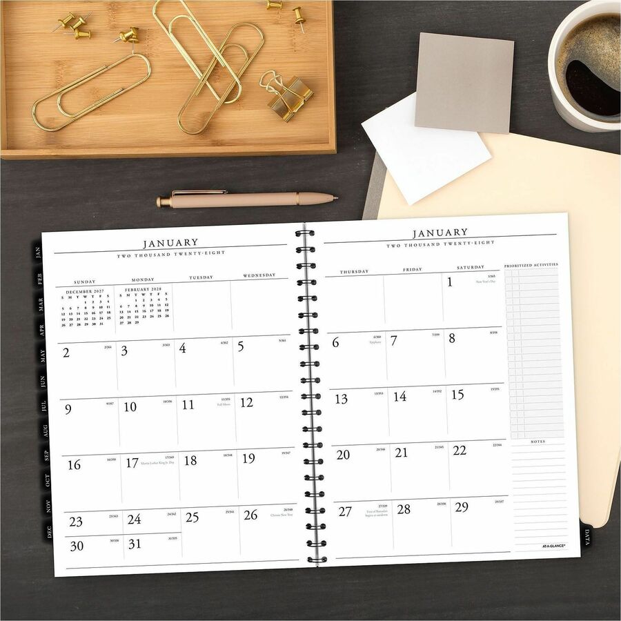 Executive Weekly/Monthly Planner Refill with 15-Minute Appointments, 11 x 8.25, White Sheets, 12-Month (Jan to Dec): 2024