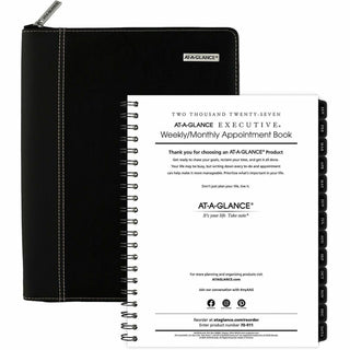 Executive Weekly/Monthly Planner Refill with 15-Minute Appointments, 11 x 8.25, White Sheets, 12-Month (Jan to Dec): 2024