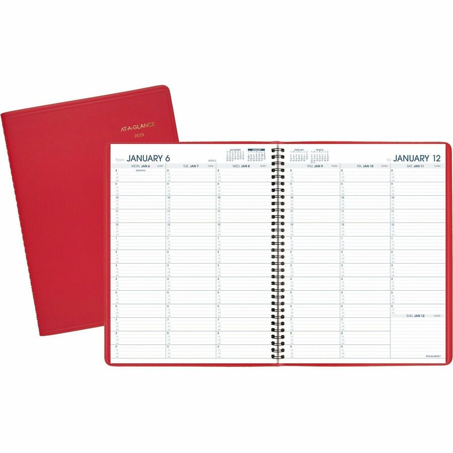 At-A-Glance Fashion Appointment Book Planner - Large Size - Julian Dates - Weekly - 1 Year - January 2024 - December 2024 - 8:00 AM to 9:45 PM - Quarter-hourly, 8:00 AM to 5:45 PM - Quarter-hourly - 1 Week Double Page Layout - 8 1/4" x 11" White Shee - 1