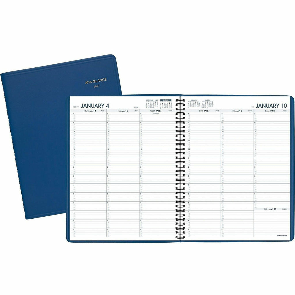 At-A-Glance Fashion Appointment Book Planner - Large Size - Julian Dates - Weekly - 1 Year - January 2024 - December 2024 - 8:00 AM to 9:45 PM - Quarter-hourly, 8:00 AM to 5:45 PM - Quarter-hourly - 1 Week Double Page Layout - 8 1/4" x 11" White Shee