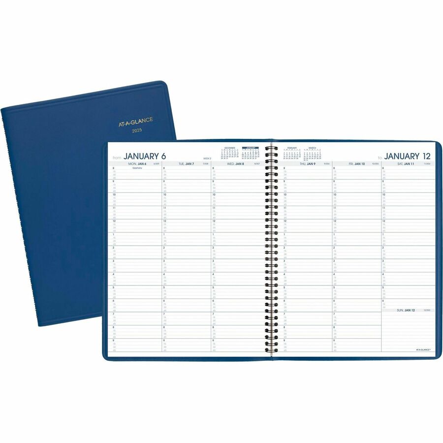 At-A-Glance Fashion Appointment Book Planner - Large Size - Julian Dates - Weekly - 1 Year - January 2024 - December 2024 - 8:00 AM to 9:45 PM - Quarter-hourly, 8:00 AM to 5:45 PM - Quarter-hourly - 1 Week Double Page Layout - 8 1/4" x 11" White Shee - 1