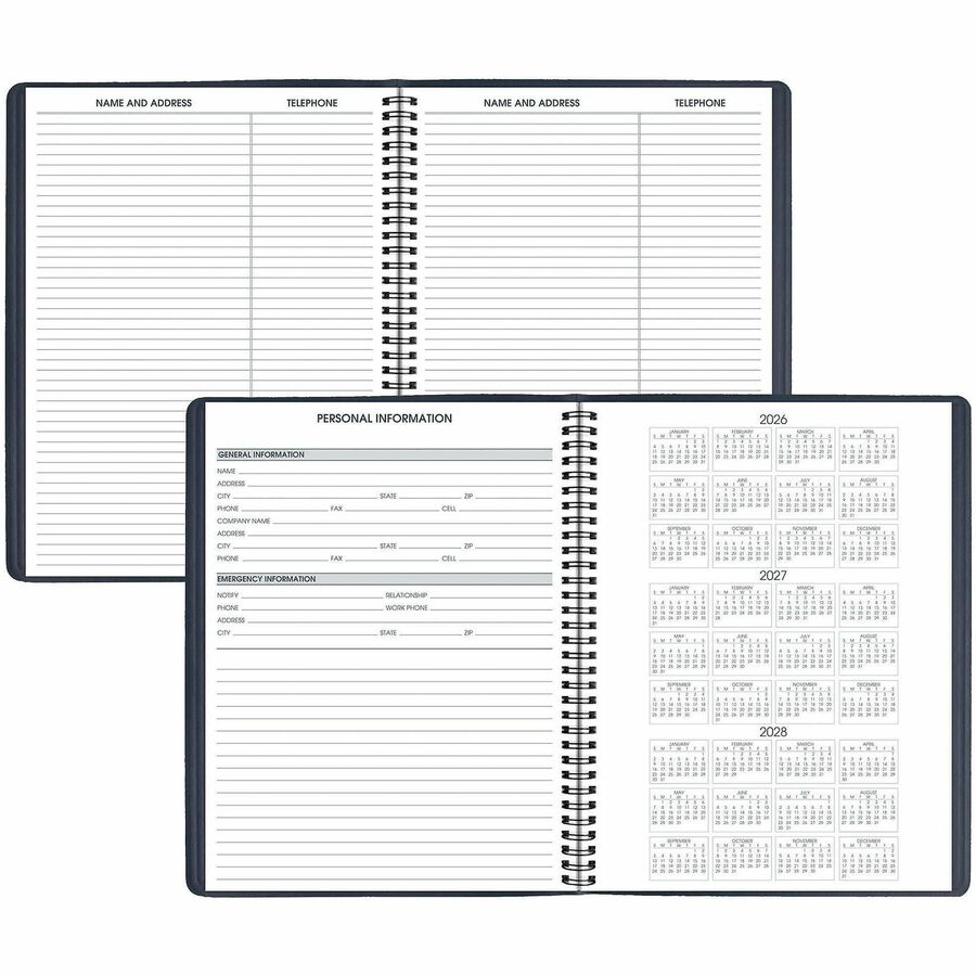 Weekly Appointment Book, 11 x 8.25, Navy Cover, 13-Month (Jan to Jan): 2024 to 2025