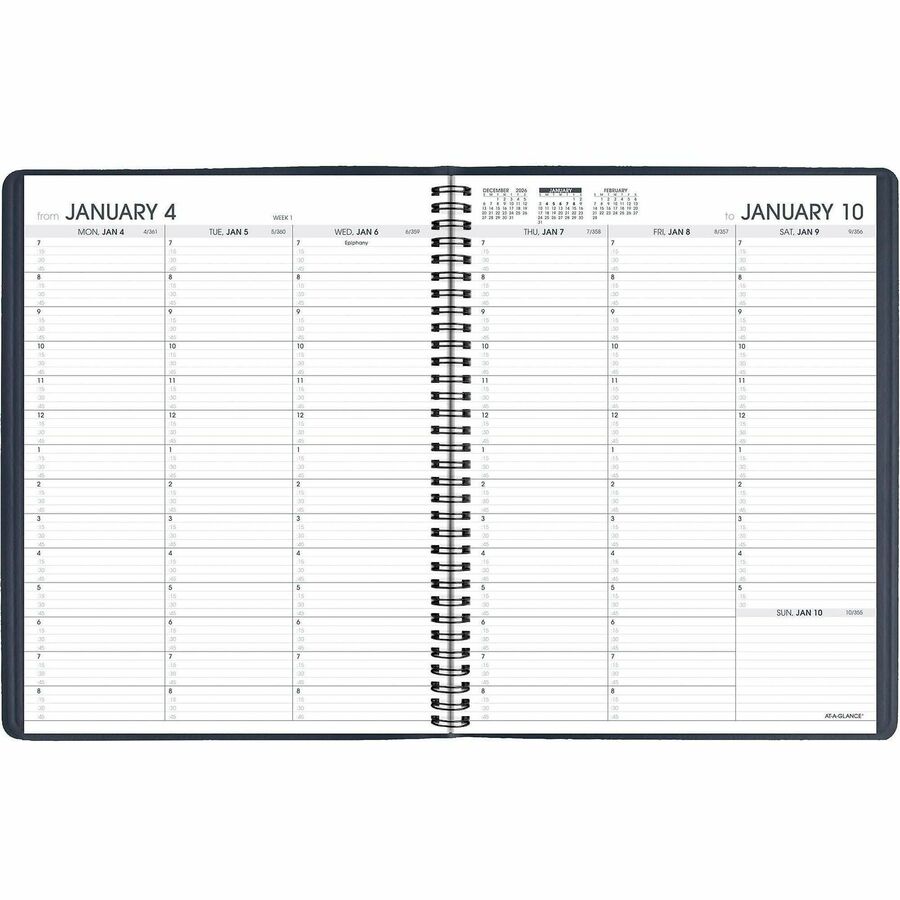 Weekly Appointment Book, 11 x 8.25, Navy Cover, 13-Month (Jan to Jan): 2024 to 2025