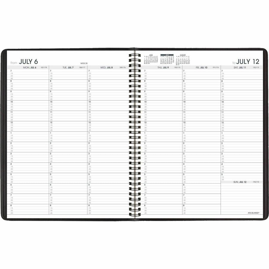 Weekly Appointment Book, 11 x 8.25, Black Cover, 14-Month (July to Aug): 2023 to 2024