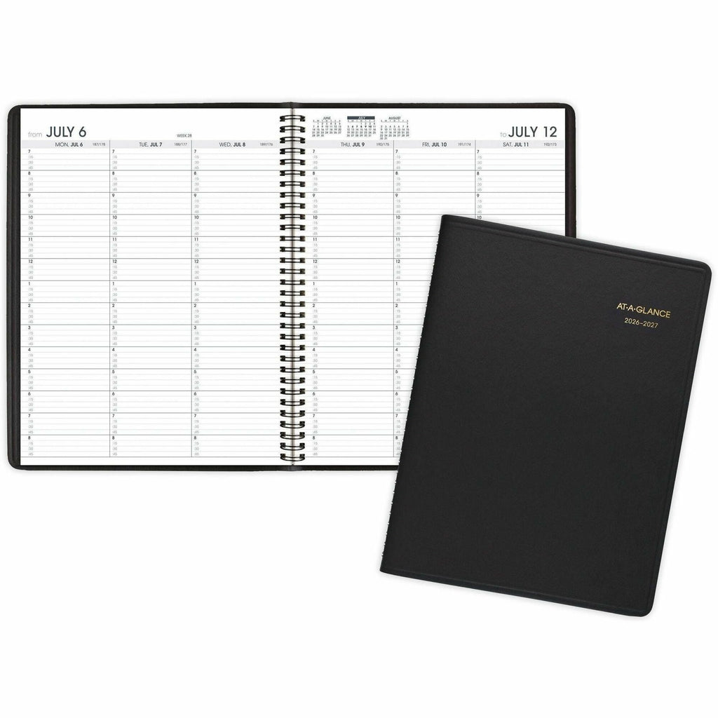 Weekly Appointment Book, 11 x 8.25, Black Cover, 14-Month (July to Aug): 2023 to 2024