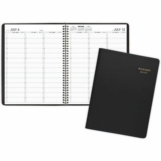 Weekly Appointment Book, 11 x 8.25, Black Cover, 14-Month (July to Aug): 2023 to 2024